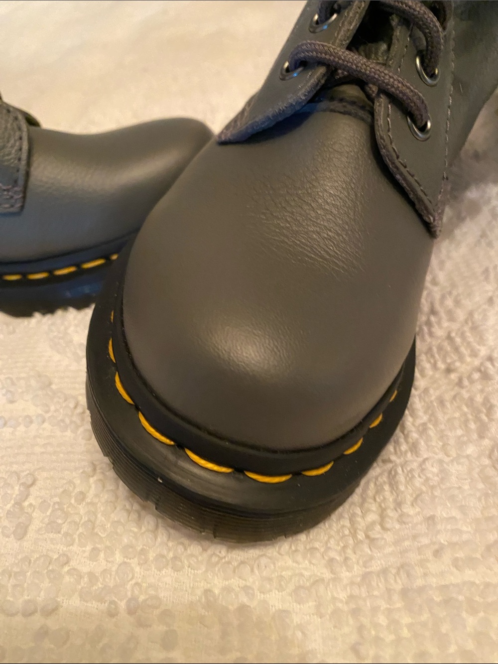 Dr. Martens Gray Tall Lace-Up Combat Boots - Picture 9 of 16